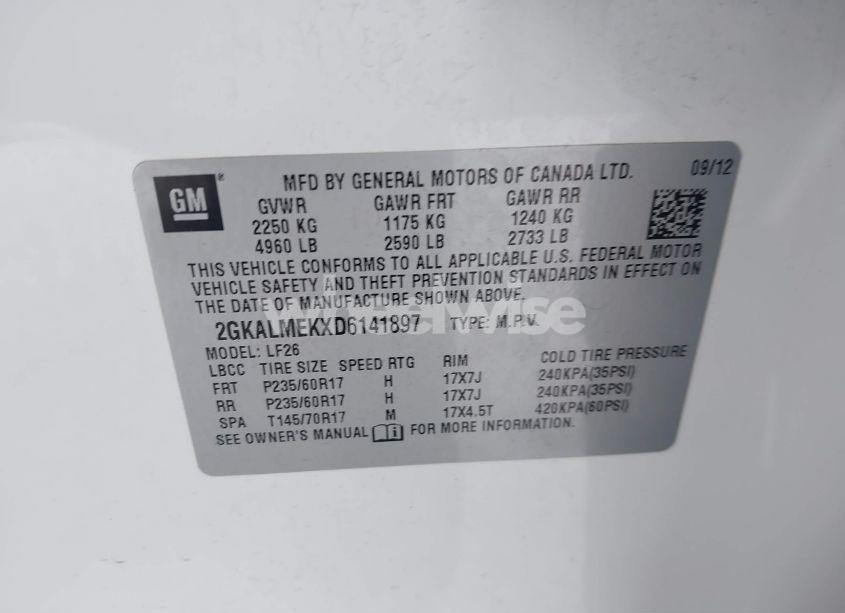 Photo 9 of 2013 Gmc Terrain SLE-1 (VIN 2GKALMEKXD6141897)