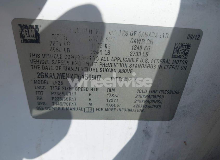 Photo 9 of 2013 Gmc Terrain SLE-1 (VIN 2GKALMEKXD6150907)