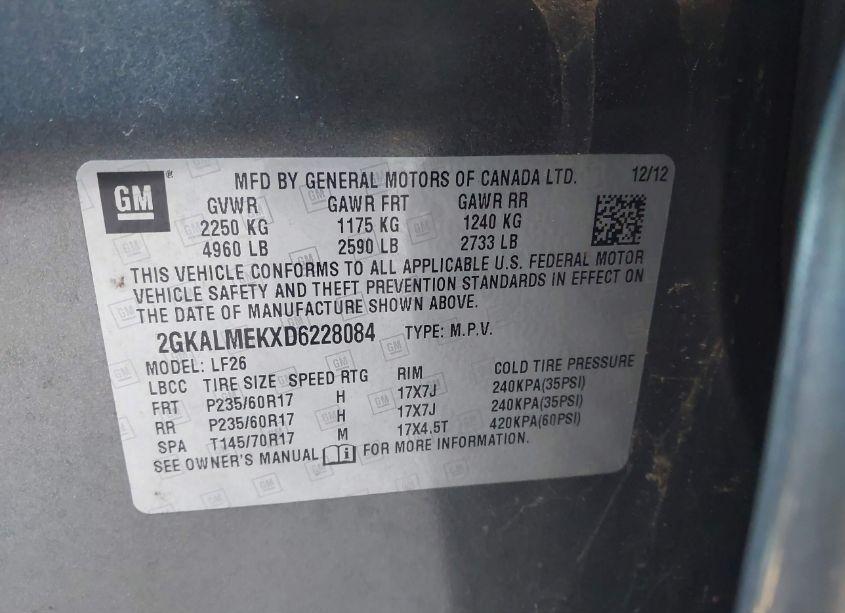 Photo 9 of 2013 Gmc Terrain SLE-1 (VIN 2GKALMEKXD6228084)