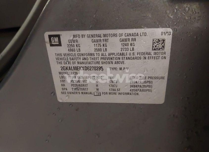 Photo 9 of 2013 Gmc Terrain SLE-1 (VIN 2GKALMEKXD6270285)