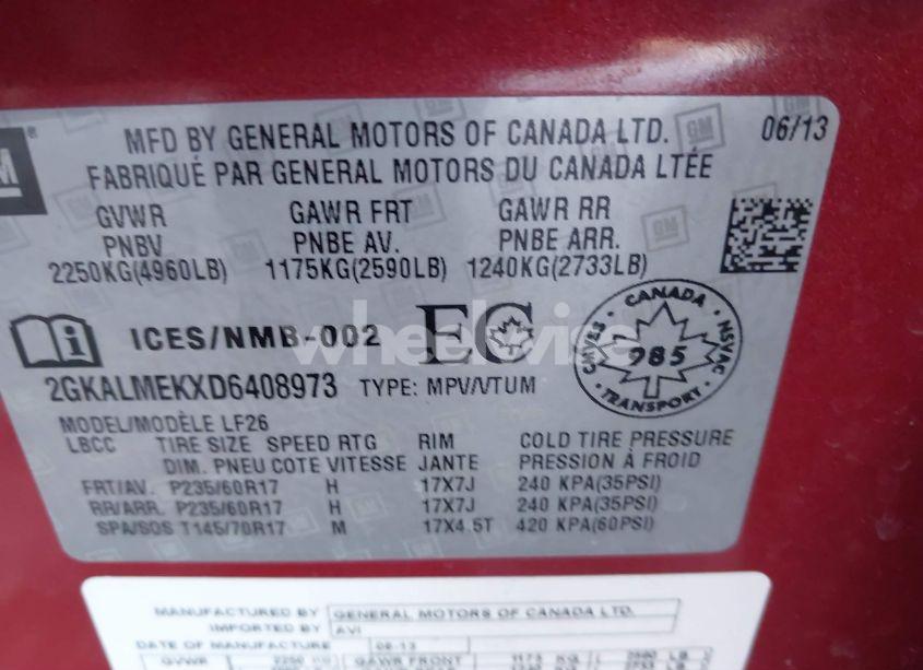 Photo 9 of 2013 Gmc Terrain SLE-1 (VIN 2GKALMEKXD6408973)