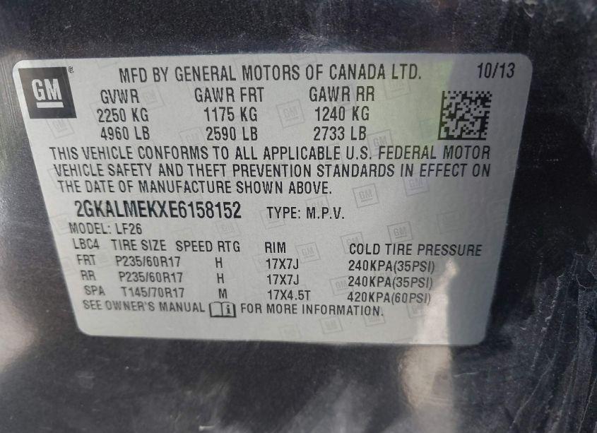 Photo 9 of 2014 Gmc Terrain SLE-1 (VIN 2GKALMEKXE6158152)