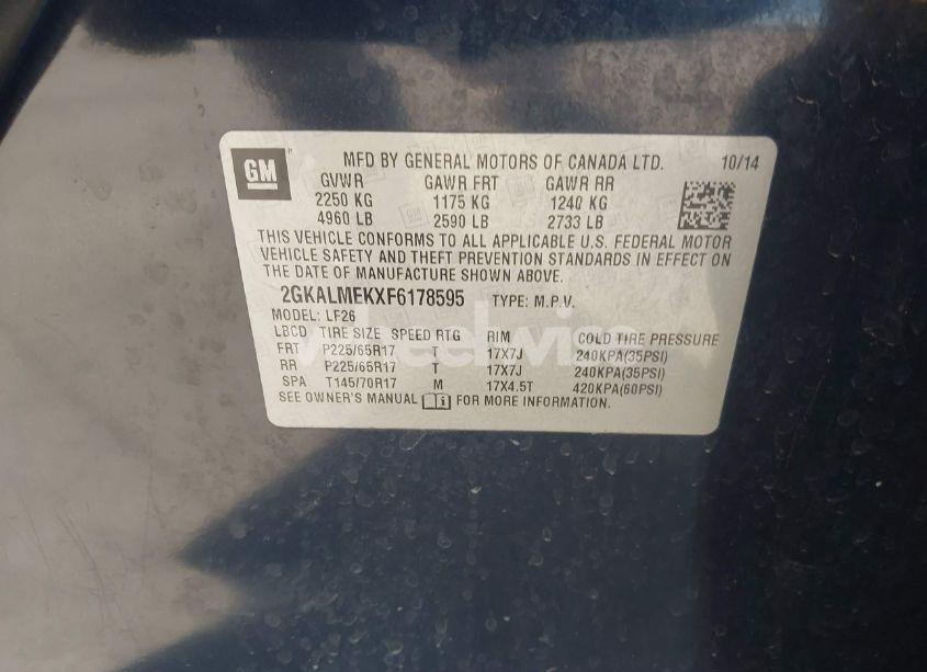 Photo 9 of 2015 Gmc Terrain SLE-1 (VIN 2GKALMEKXF6178595)