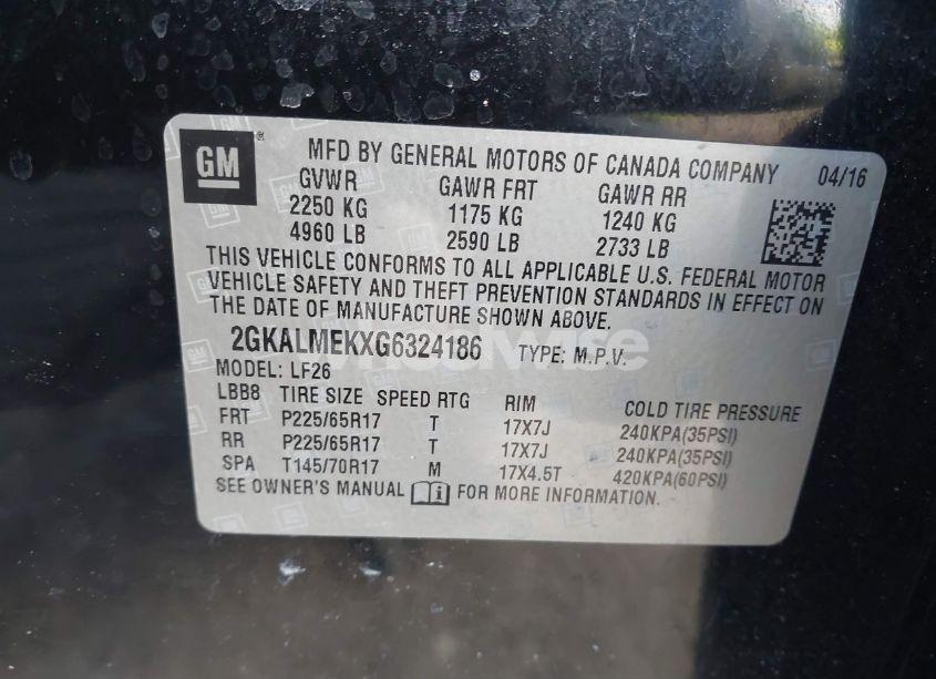 Photo 9 of 2016 Gmc Terrain SLE-1 (VIN 2GKALMEKXG6324186)