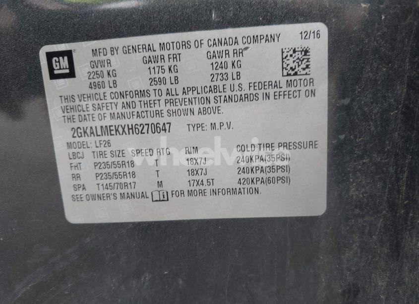 Photo 9 of 2017 Gmc Terrain SLE-1 (VIN 2GKALMEKXH6270647)