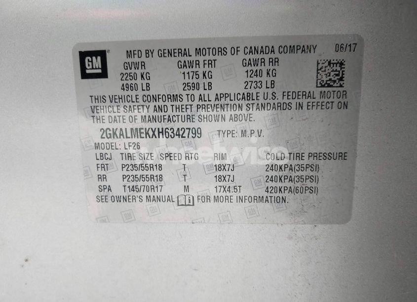 Photo 9 of 2017 Gmc Terrain SLE-1 (VIN 2GKALMEKXH6342799)