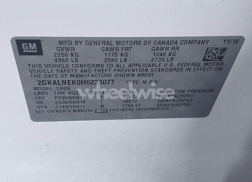 Photo 9 of 2017 Gmc Terrain SLE-2 (VIN 2GKALNEK0H6233077)