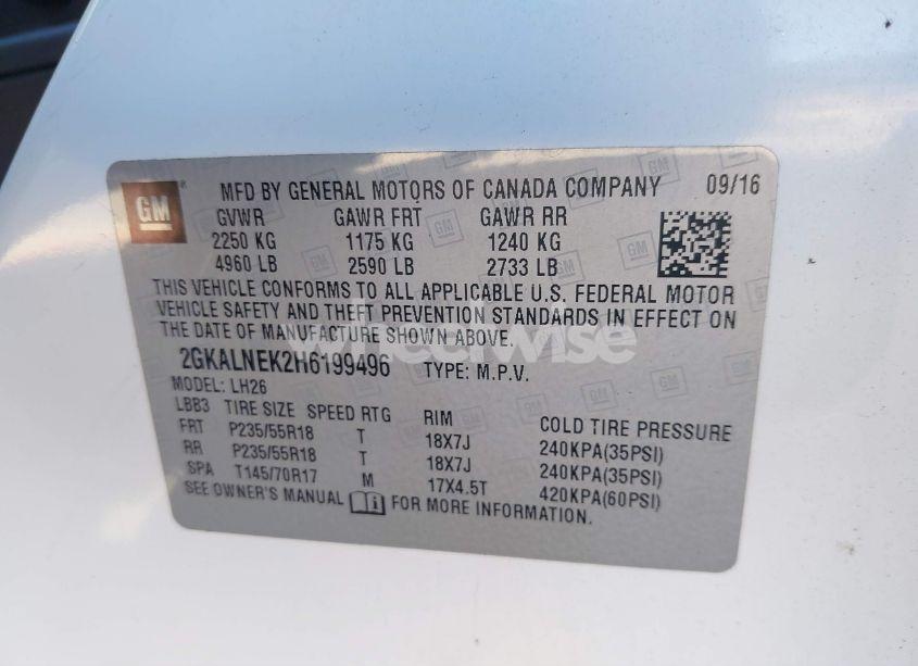 Photo 9 of 2017 Gmc Terrain SLE-2 (VIN 2GKALNEK2H6199496)