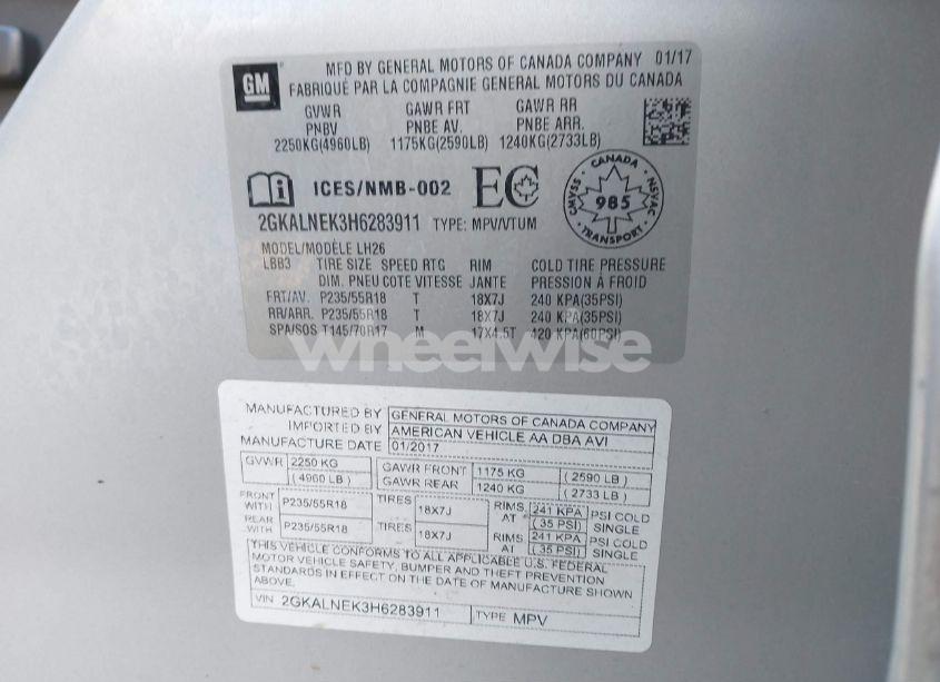 Photo 9 of 2017 Gmc Terrain SLE-2 (VIN 2GKALNEK3H6283911)