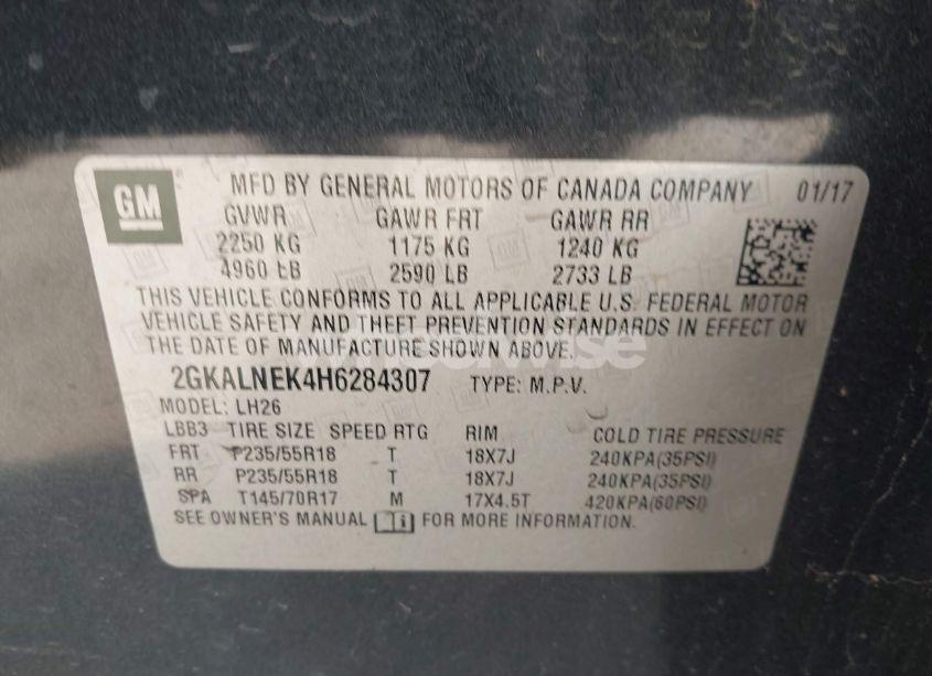 Photo 9 of 2017 Gmc Terrain SLE-2 (VIN 2GKALNEK4H6284307)