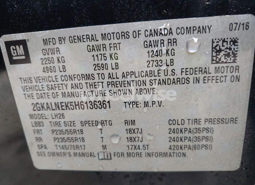 Photo 9 of 2017 Gmc Terrain SLE-2 (VIN 2GKALNEK5H6136361)