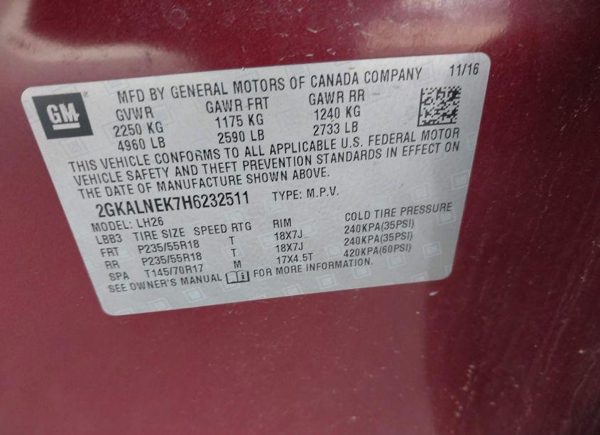 Photo 9 of 2017 Gmc Terrain SLE-2 (VIN 2GKALNEK7H6232511)