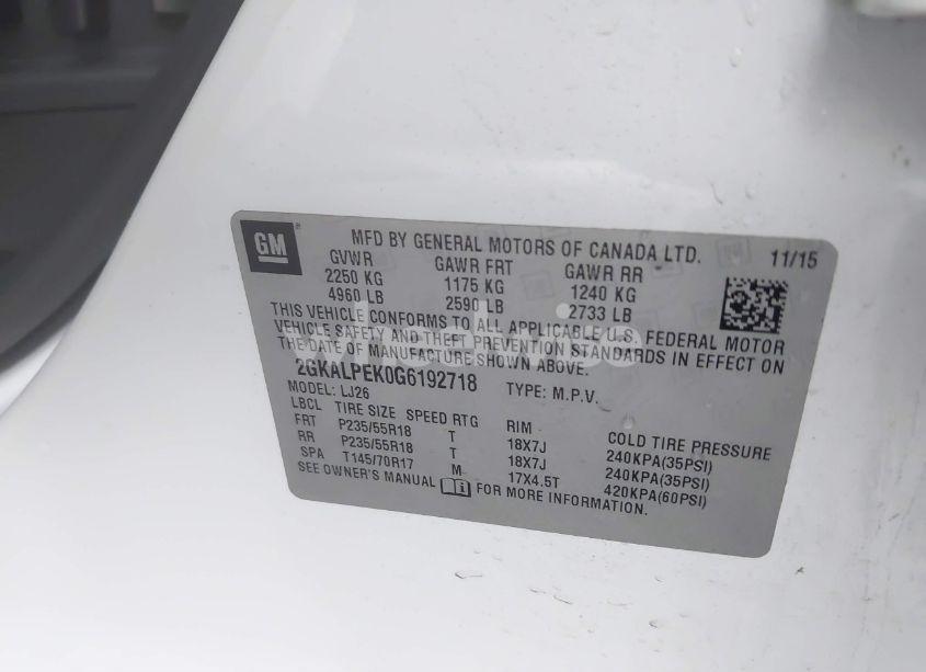 Photo 9 of 2016 Gmc Terrain SLT (VIN 2GKALPEK0G6192718)