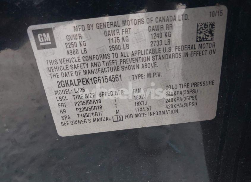 Photo 9 of 2016 Gmc Terrain SLT (VIN 2GKALPEK1G6154561)