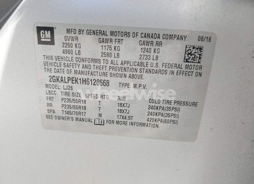 Photo 9 of 2017 Gmc Terrain SLT (VIN 2GKALPEK1H6120668)