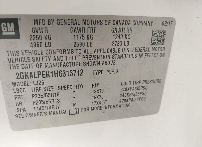 Photo 9 of 2017 Gmc Terrain SLT (VIN 2GKALPEK1H6313712)