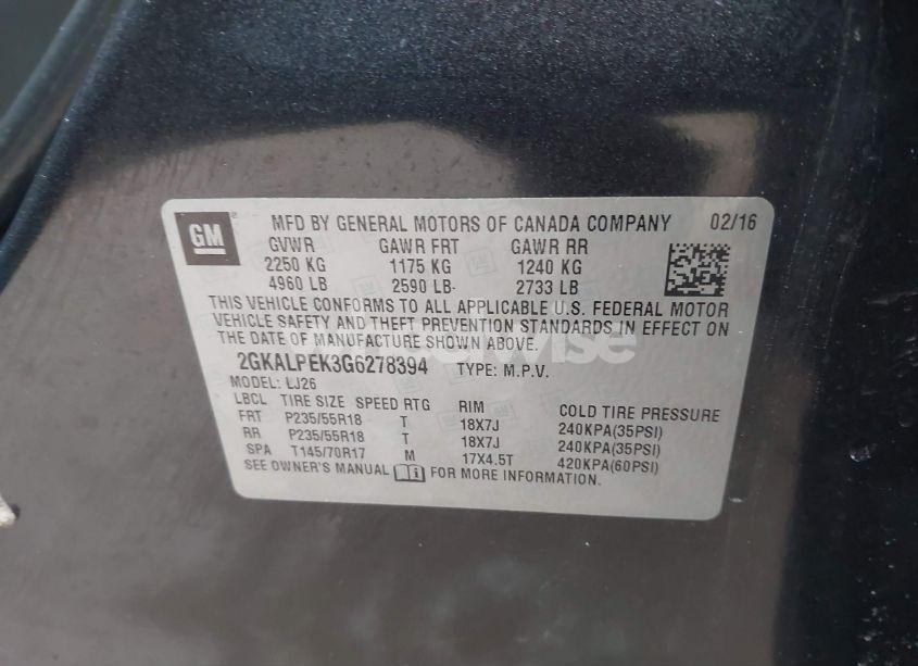 Photo 9 of 2016 Gmc Terrain SLT (VIN 2GKALPEK3G6278394)