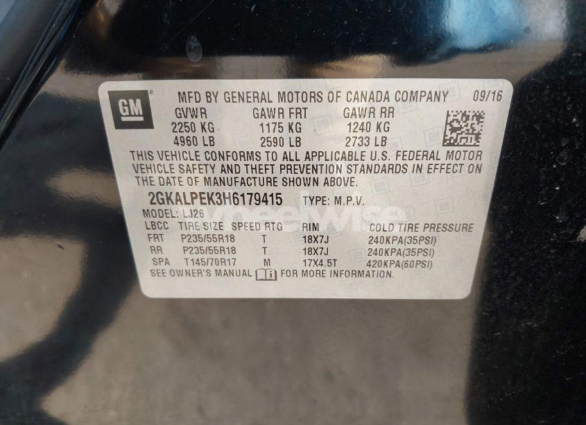 Photo 9 of 2017 Gmc Terrain SLT (VIN 2GKALPEK3H6179415)