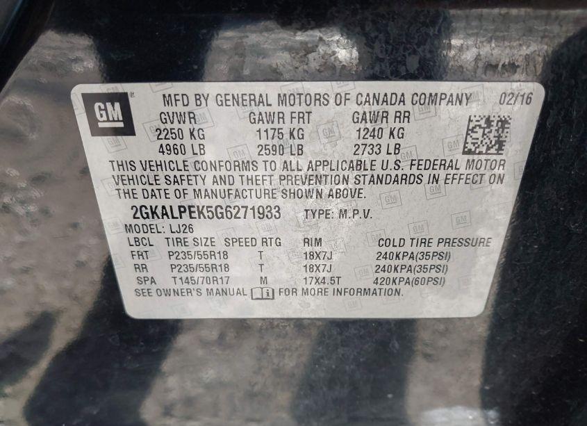 Photo 9 of 2016 Gmc Terrain SLT (VIN 2GKALPEK5G6271933)