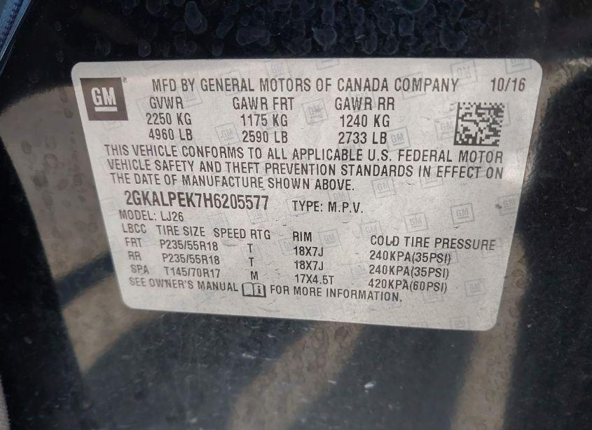 Photo 9 of 2017 Gmc Terrain SLT (VIN 2GKALPEK7H6205577)