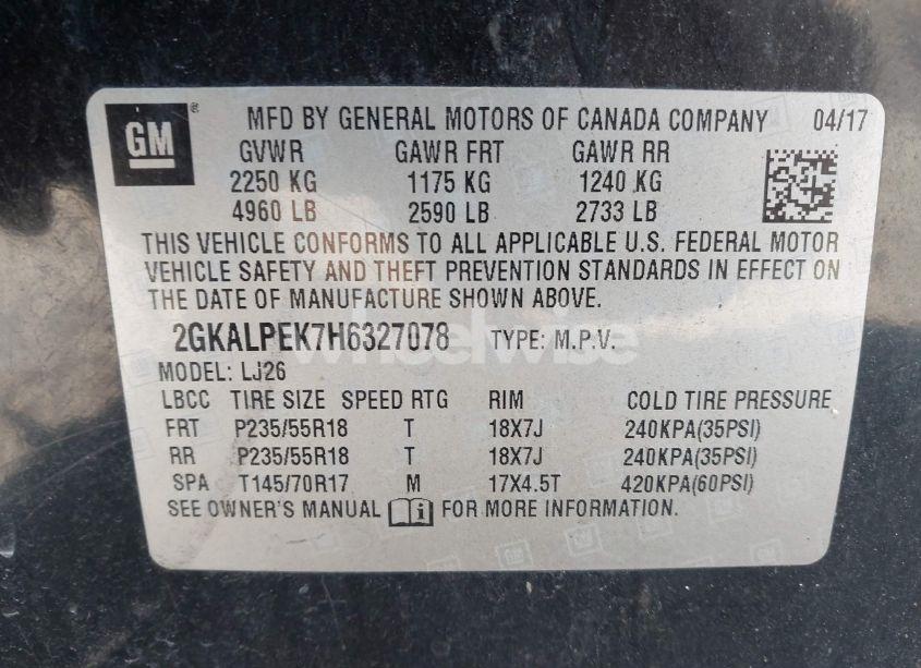 Photo 9 of 2017 Gmc Terrain SLT (VIN 2GKALPEK7H6327078)