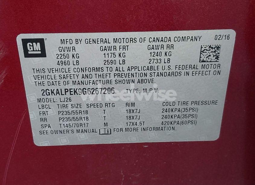 Photo 9 of 2016 Gmc Terrain SLT (VIN 2GKALPEK9G6267206)