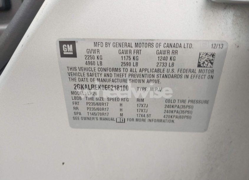 Photo 9 of 2014 Gmc Terrain SLE-2 (VIN 2GKALREK0E6218100)