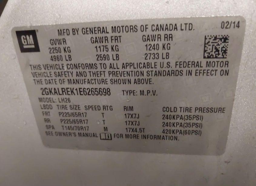 Photo 9 of 2014 Gmc Terrain SLE-2 (VIN 2GKALREK1E6265698)