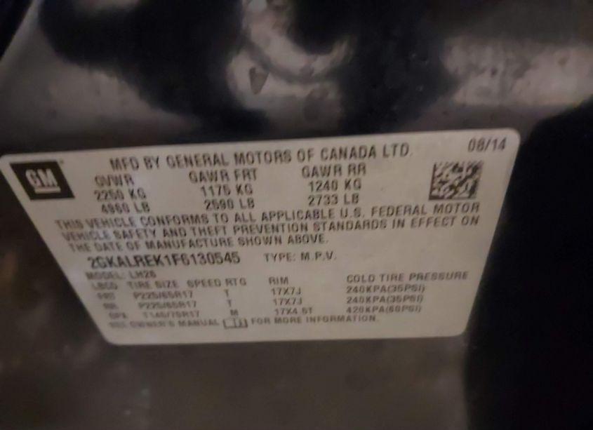 Photo 9 of 2015 Gmc Terrain SLE-2 (VIN 2GKALREK1F6130545)