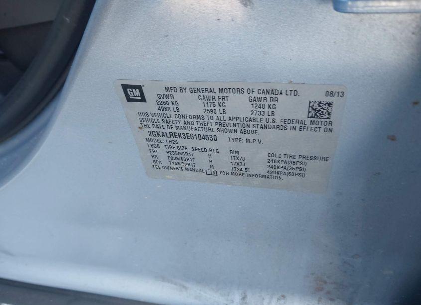 Photo 9 of 2014 Gmc Terrain SLE-2 (VIN 2GKALREK3E6104530)