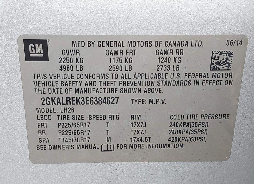 Photo 9 of 2014 Gmc Terrain SLE-2 (VIN 2GKALREK3E6384627)