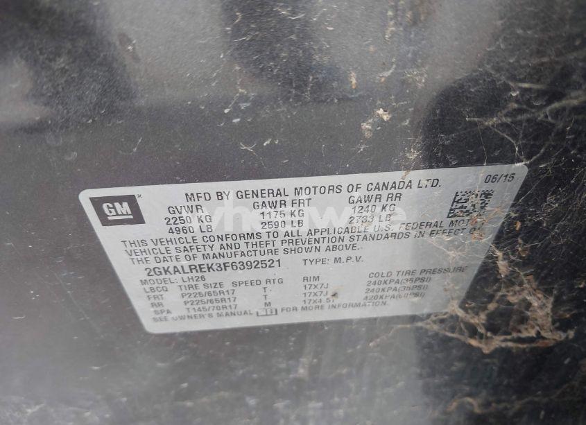 Photo 9 of 2015 Gmc Terrain SLE-2 (VIN 2GKALREK3F6392521)