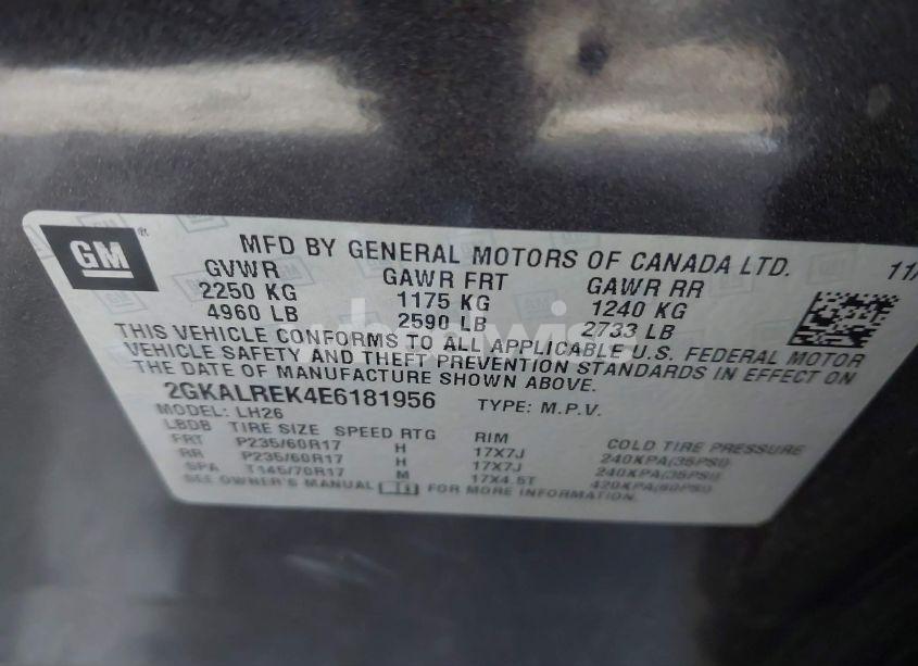 Photo 9 of 2014 Gmc Terrain SLE-2 (VIN 2GKALREK4E6181956)