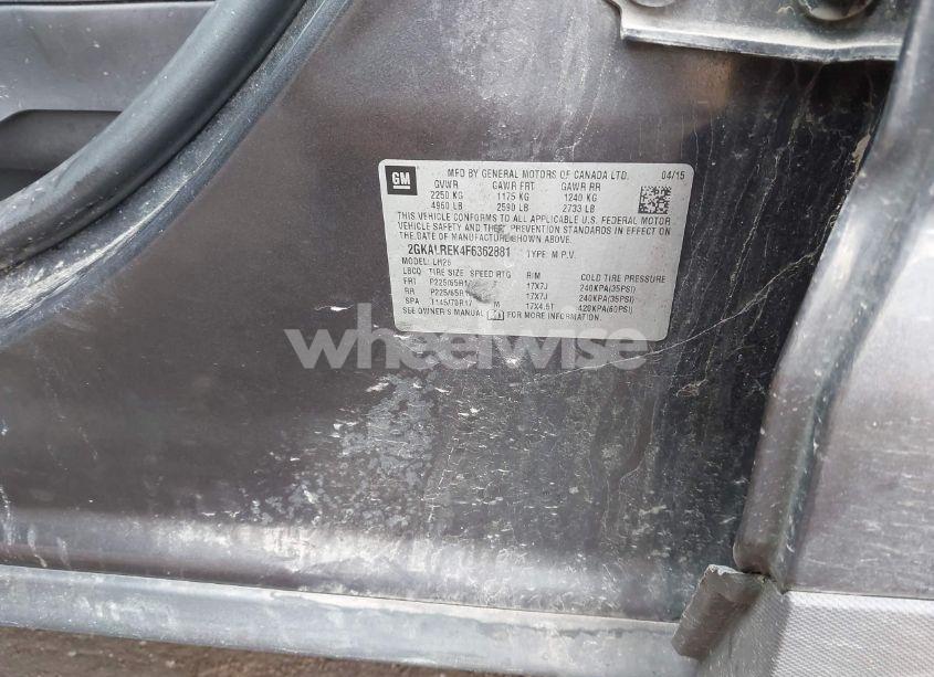 Photo 9 of 2015 Gmc Terrain SLE-2 (VIN 2GKALREK4F6362881)