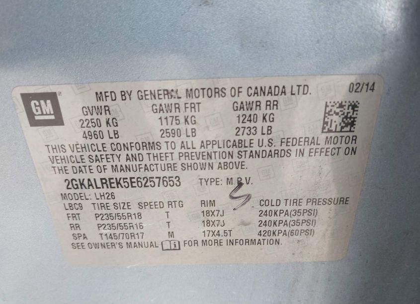 Photo 9 of 2014 Gmc Terrain SLE-2 (VIN 2GKALREK5E6257653)