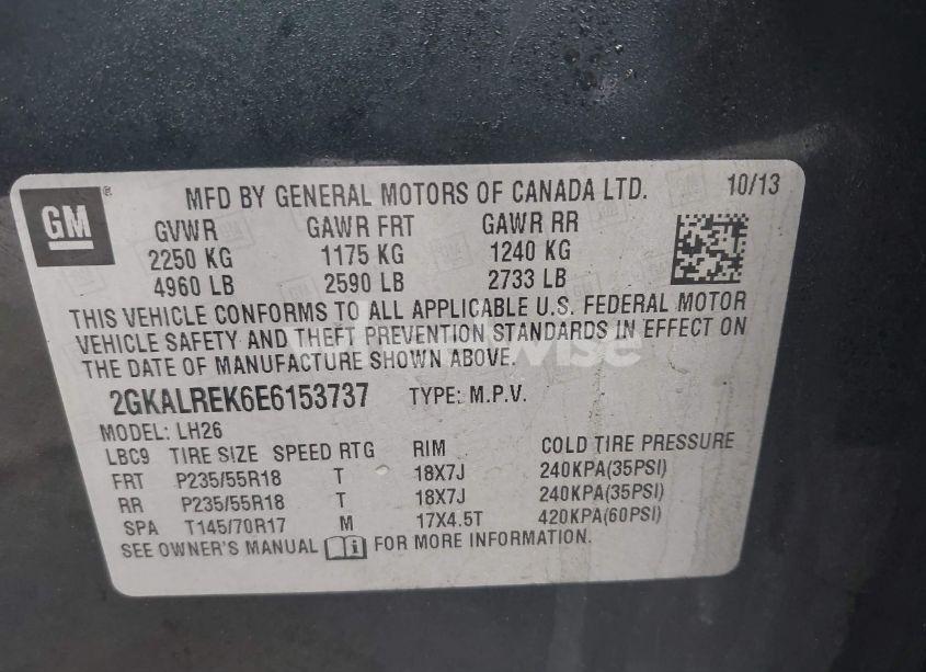 Photo 9 of 2014 Gmc Terrain SLE-2 (VIN 2GKALREK6E6153737)