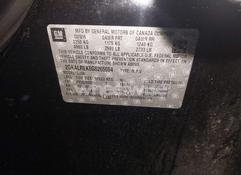 Photo 9 of 2016 Gmc Terrain DENALI (VIN 2GKALREK6G6265554)