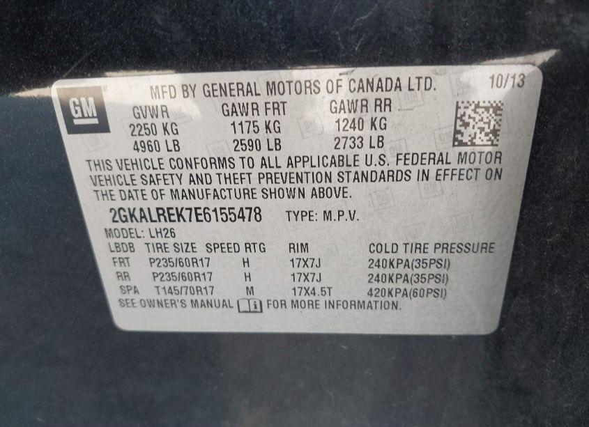 Photo 9 of 2014 Gmc Terrain SLE-2 (VIN 2GKALREK7E6155478)