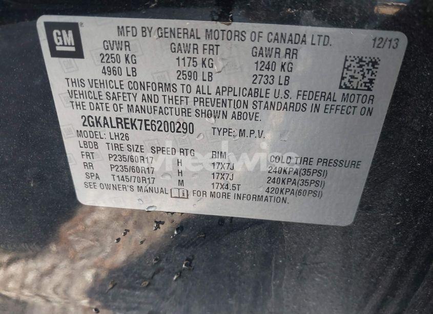 Photo 9 of 2014 Gmc Terrain SLE-2 (VIN 2GKALREK7E6200290)