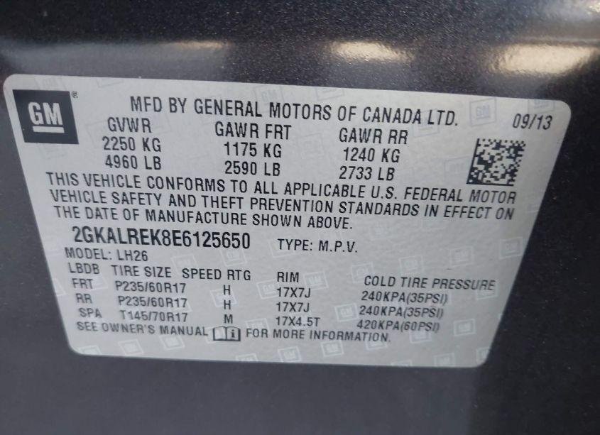 Photo 9 of 2014 Gmc Terrain SLE-2 (VIN 2GKALREK8E6125650)