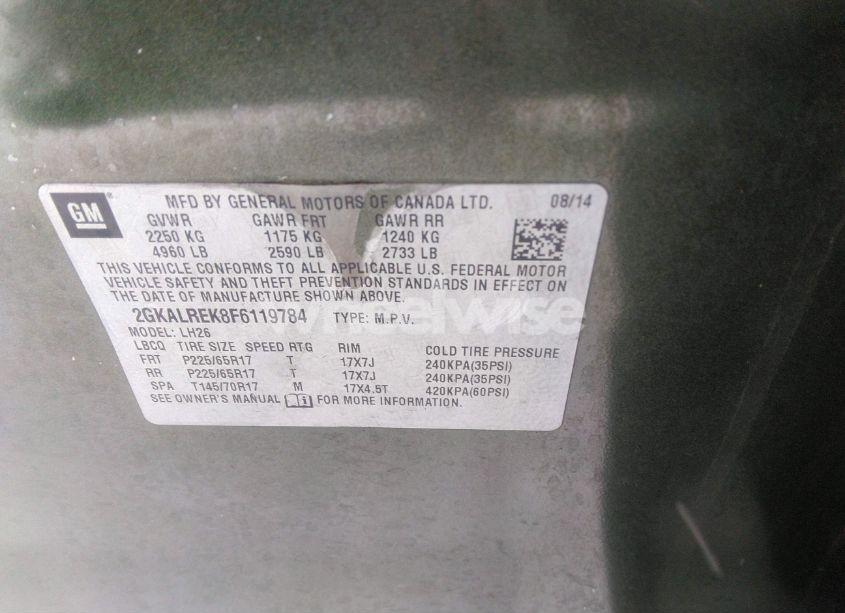 Photo 9 of 2015 Gmc Terrain SLE-2 (VIN 2GKALREK8F6119784)