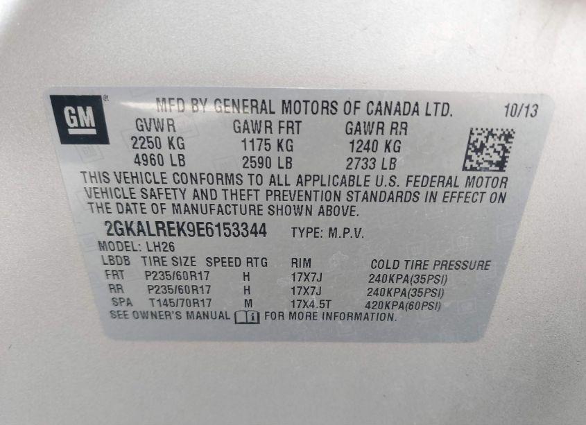 Photo 9 of 2014 Gmc Terrain SLE-2 (VIN 2GKALREK9E6153344)