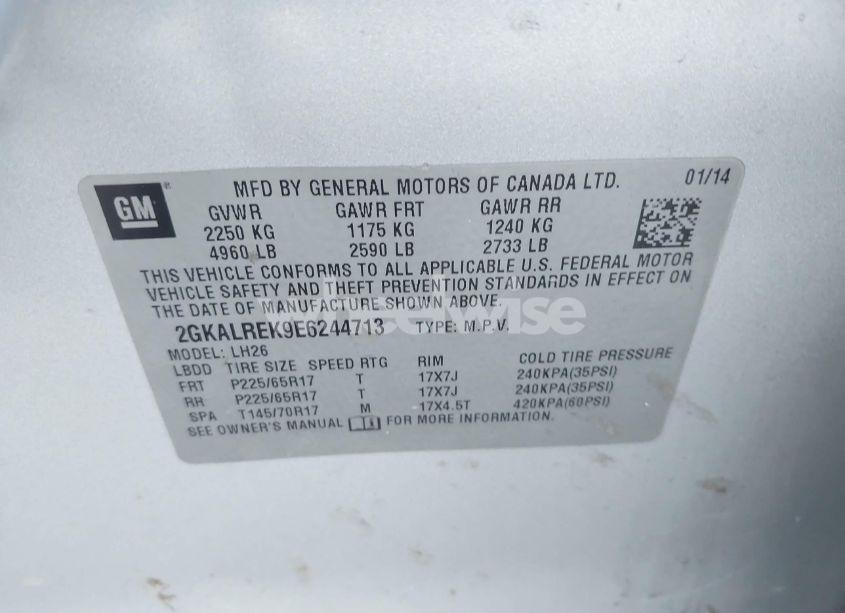 Photo 9 of 2014 Gmc Terrain SLE-2 (VIN 2GKALREK9E6244713)