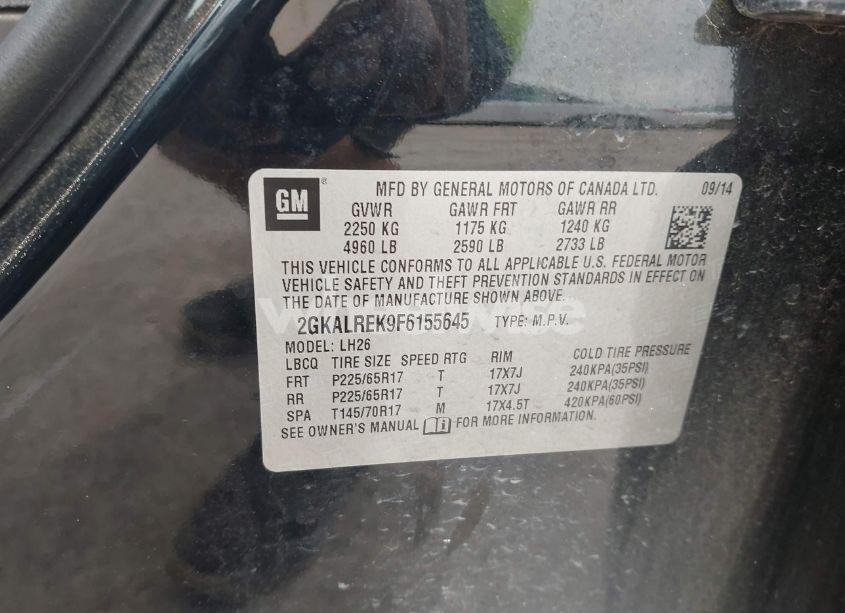 Photo 9 of 2015 Gmc Terrain SLE-2 (VIN 2GKALREK9F6155645)