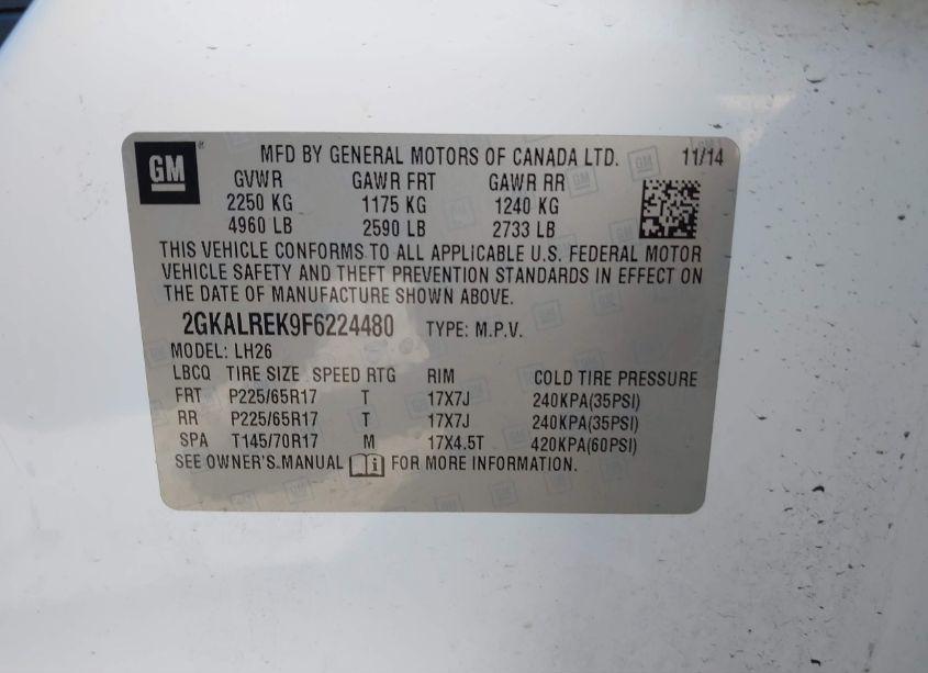 Photo 9 of 2015 Gmc Terrain SLE-2 (VIN 2GKALREK9F6224480)