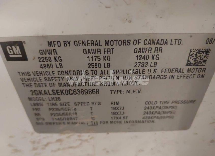 Photo 9 of 2012 Gmc Terrain SLE-2 (VIN 2GKALSEK0C6389868)