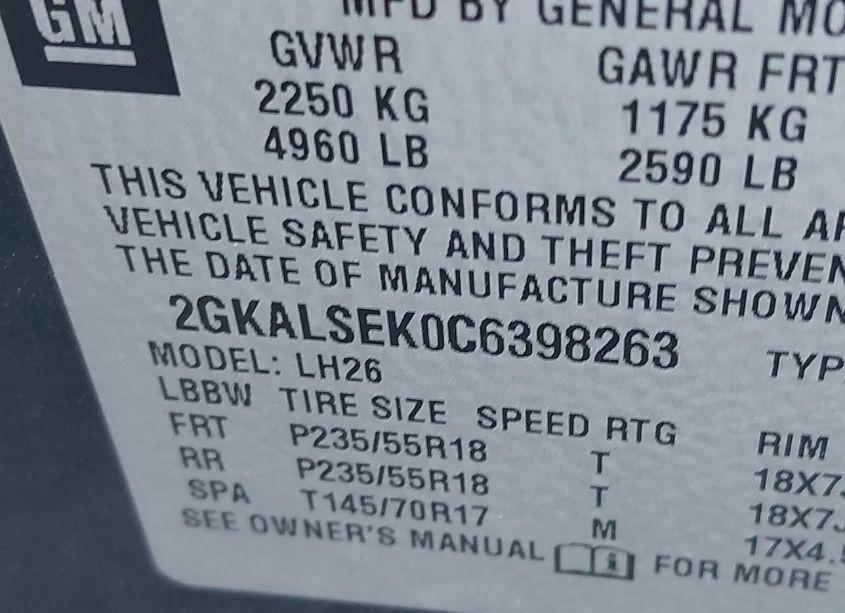 Photo 9 of 2012 Gmc Terrain SLE-2 (VIN 2GKALSEK0C6398263)