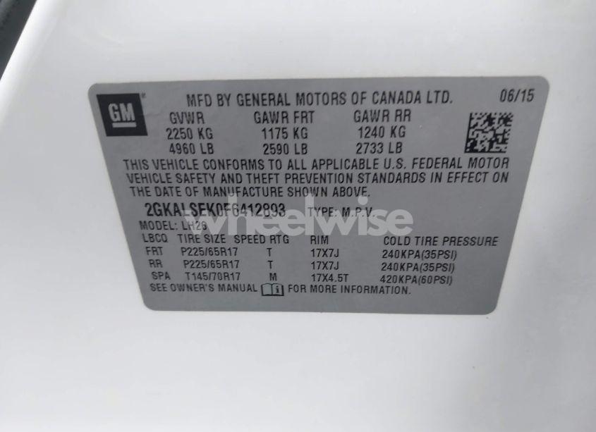 Photo 9 of 2015 Gmc Terrain SLT-1 (VIN 2GKALSEK0F6412893)