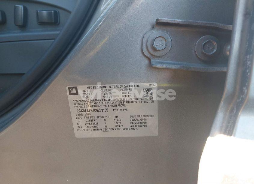 Photo 9 of 2012 Gmc Terrain SLE-2 (VIN 2GKALSEK1C6283185)