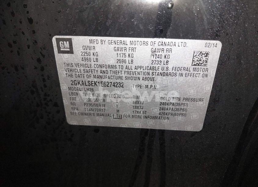 Photo 9 of 2014 Gmc Terrain SLT-1 (VIN 2GKALSEK1E6274232)